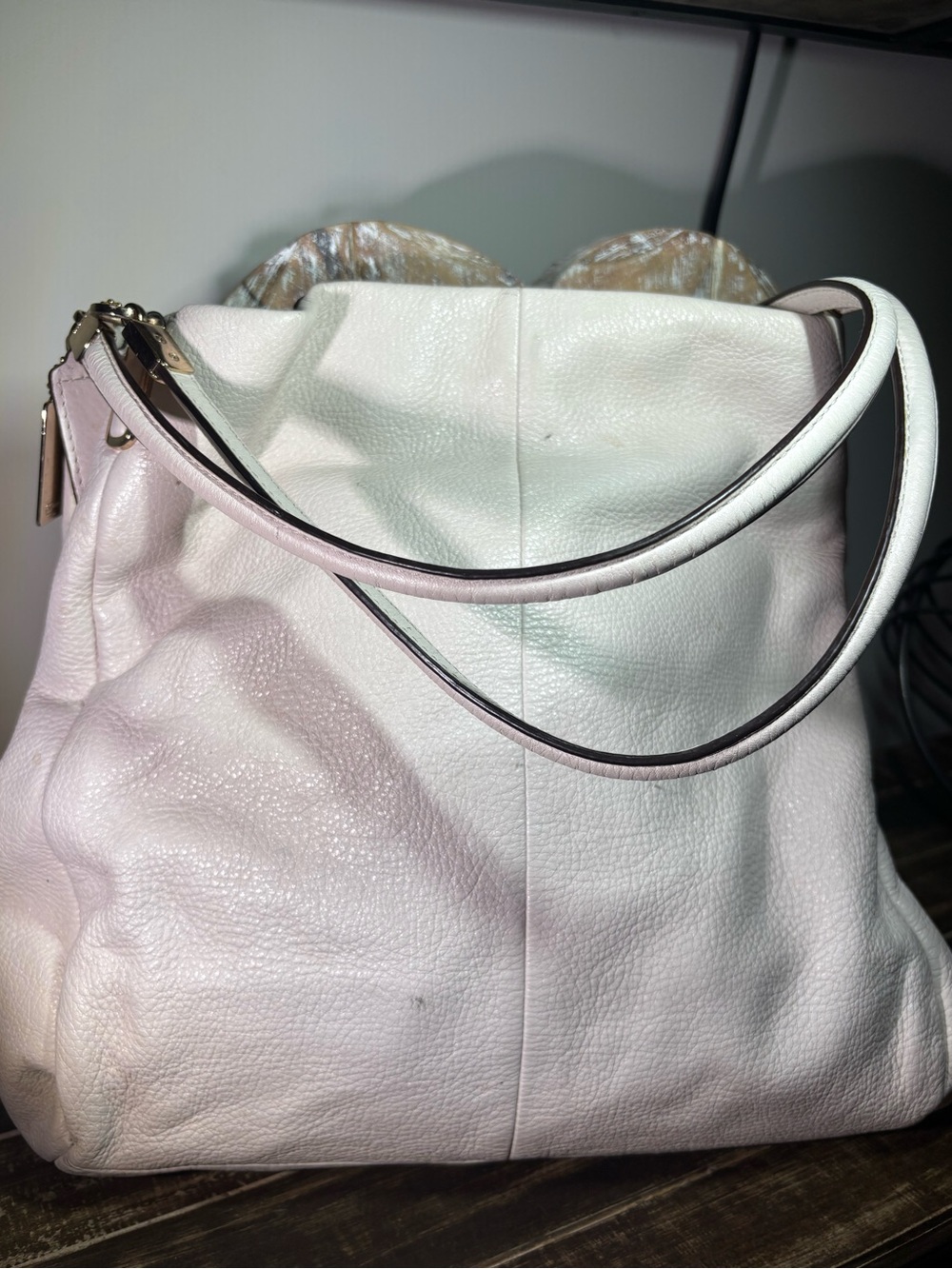 Coach Madison Soft Leather Shoulder Bag in Cream